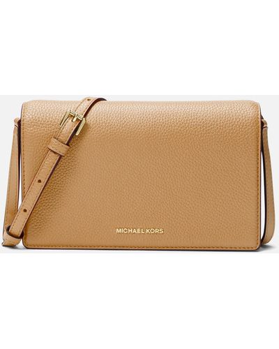 MICHAEL Michael Kors Jet Set Leather Crossbody Bag - Natural