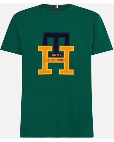 Tommy Hilfiger Blackwatch Logo-Appliquéd Cotton-Jersey T-Shirt - Grün