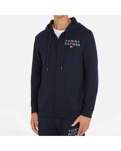 Tommy Hilfiger Cotton-blend Jersey Hoodie - Blue