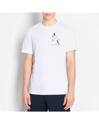 Armani Exchange AX Big Logo Cotton T-Shirt - Weiß