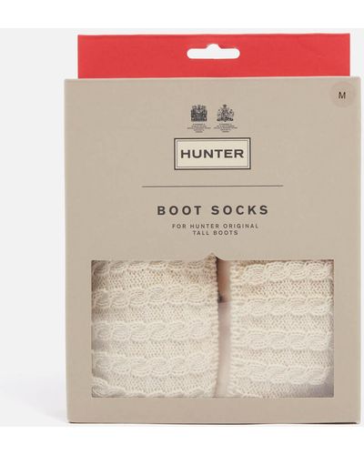 HUNTER Cable Knit And Fleece Tall Boot Socks - Multicolour