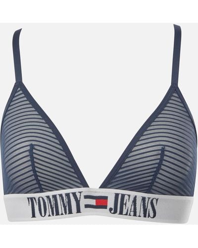 Tommy Hilfiger Curve recycled nylon blend sheer star mesh lingerie set in  navy