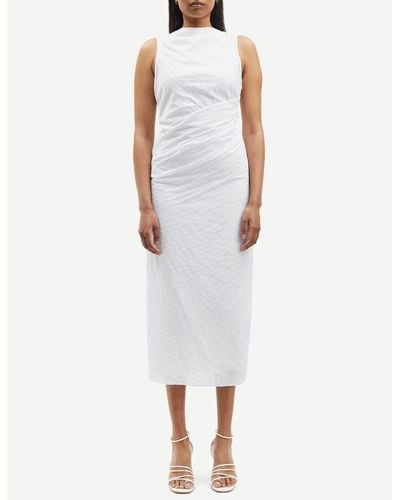 Samsøe & Samsøe Sahira Striped Organic Cotton Dress - White