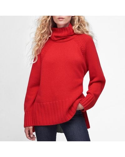 Barbour Norma Cotton-blend Rollneck Sweater - Red