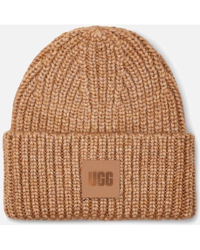 UGG Airy Knit Ribbed Beanie - Brown