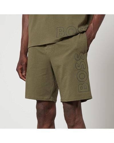 BOSS Identity Cotton Lounge Shorts - Green