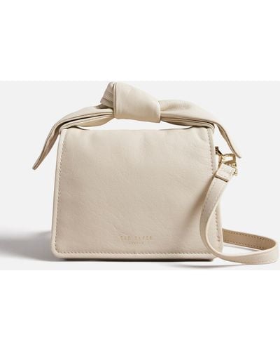 Ted Baker Niyah Leather Bow Crossbody Bag - Natural