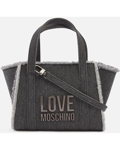 Love Moschino Borsa Iconic Denim Tote Bag - Black