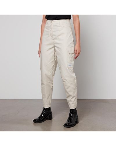 Calvin Klein Cotton-twill Cargo Trousers - Natural