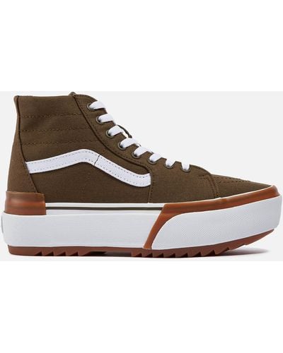 Vans Canvas Sk8-hi Stacked Canvas Trainers - Brown