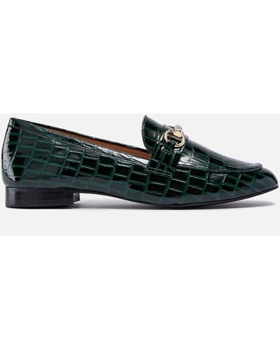 Dune Grange Croc-effect Leather Loafers - Green