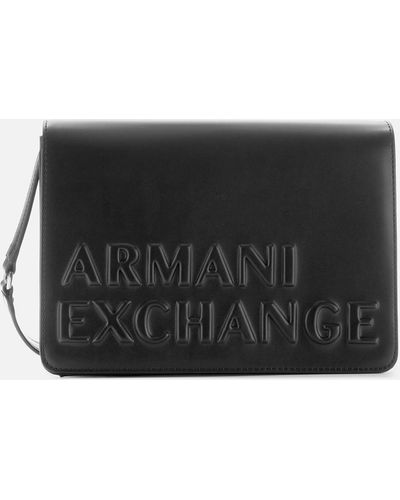 Armani Exchange Maddie Debossed Shoulder Bag - Black