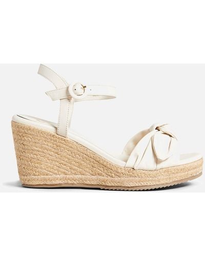 Ted Baker Bryanah Wedged Leather Sandals - White