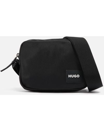 HUGO Ethon Logo-patched Shell Cross Body Bag - Black