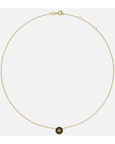 Tory Burch Kira Enamel Pendant Necklace - Metallic