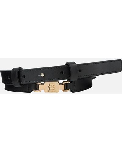Tommy Hilfiger Th Feminine High Waist Leather Belt - Black
