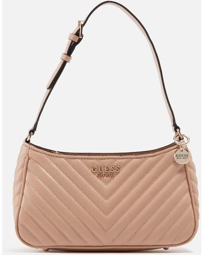 Guess Keillah Quilted Faux Leather Shoulder Bag - Pink