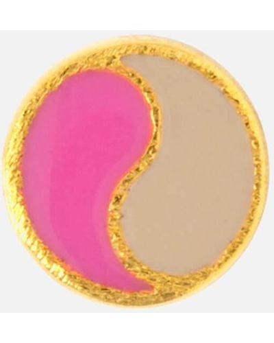 Lulu Ying Yang Gold-plated Enamel Earring - Pink
