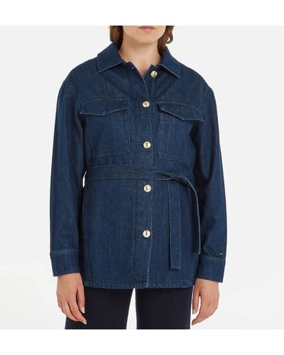 Tommy Hilfiger Denim Belted Jacket - Blue