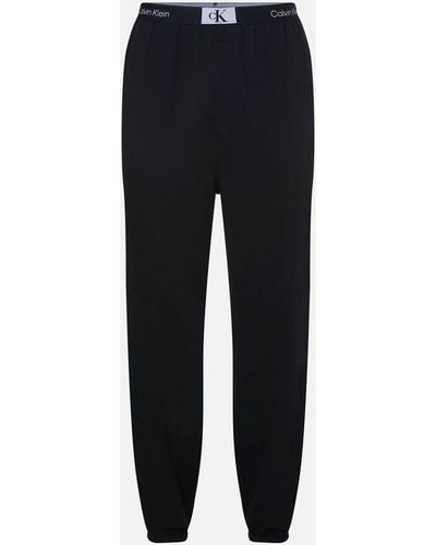 Calvin Klein Logo Waistband Cotton Sweatpants - Black