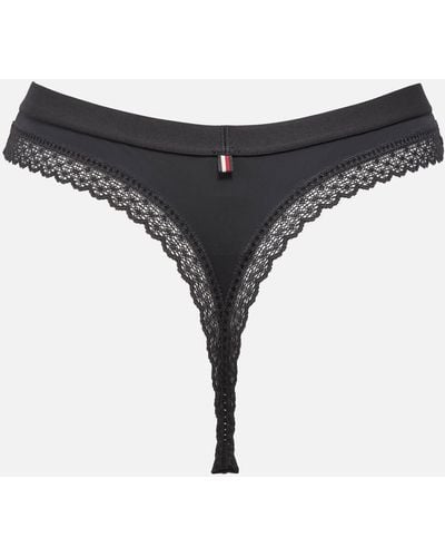 Tommy Hilfiger Lace Trim Thong - Gray