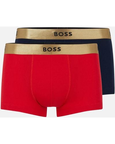 BOSS by HUGO BOSS Two-pack Cotton Boxer Briefs - Red