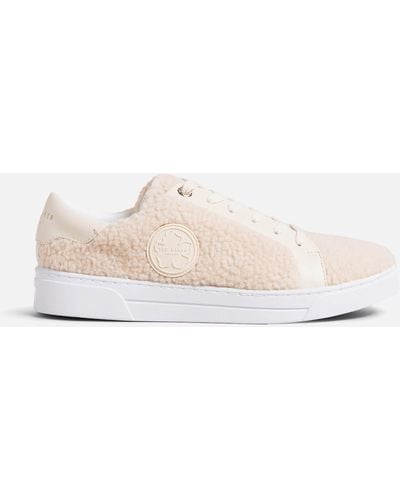 Ted Baker Dilliah Faux Shearling Trainers - Pink