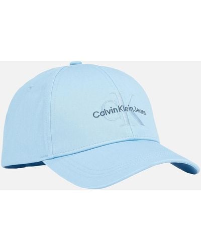 Calvin Klein Logo-embroidered Cotton-twill Cap - Blue