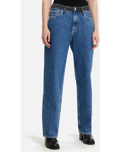 Calvin Klein '90s Contrast Straight Denim Jeans - Blue