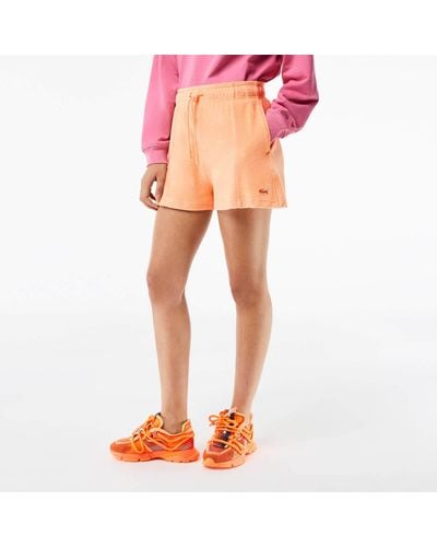 Lacoste Logo-appliqué Jersey Shorts - Orange