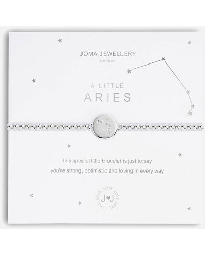 Joma Jewellery A Little Aries Silver Bracelet Stretch - White