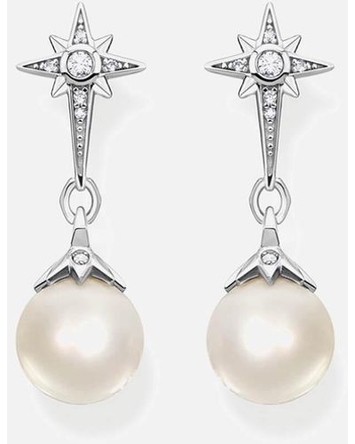 Thomas Sabo Sterling Silver And Freshwater Pearl Earrings - White