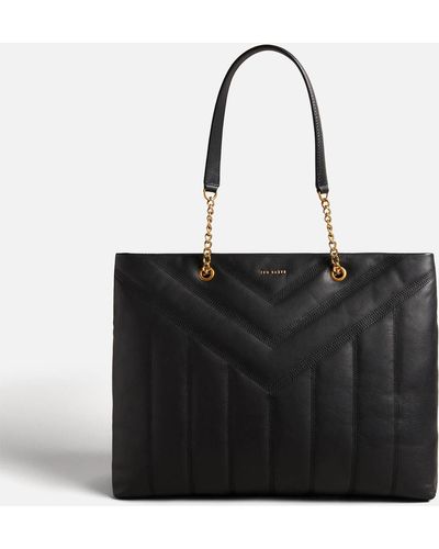 Ted Baker Krysten Bar-detail Saffiano Leather Mini Tote Bag in