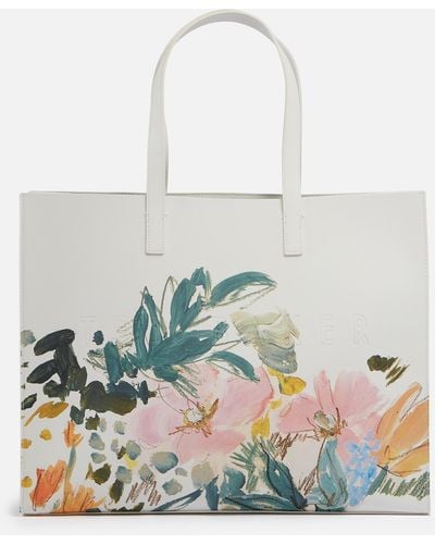 Ted Baker Meadcon Meadow Icon Faux Leather Large Bag - White
