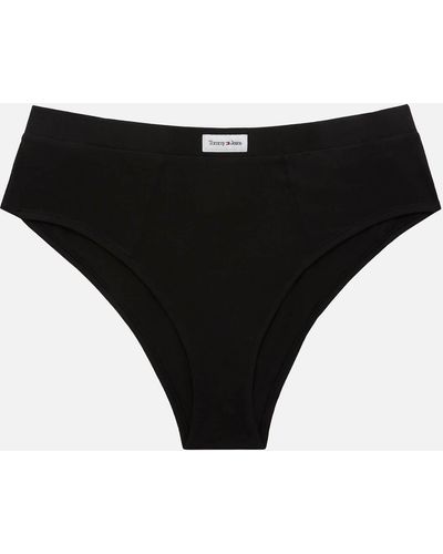 Tommy Hilfiger Curve High Rise Jersey Tanga Briefs - Schwarz