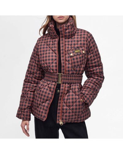 Barbour Aurora Checked Shell Jacket - Red