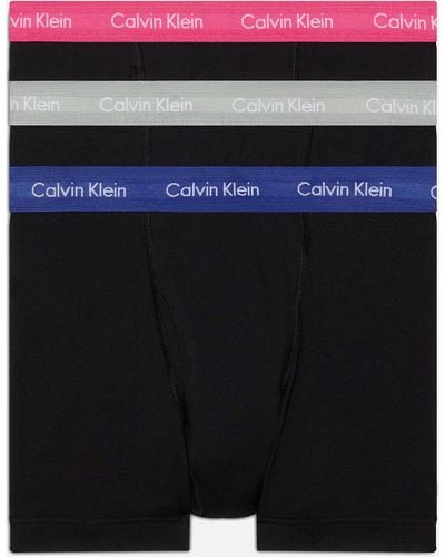 Calvin Klein Wicking 3-pack Stretch Cotton-blend Trunk Boxers - Black