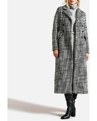 Ted Baker Lio Double Breasted Wool-blend Coat - Black
