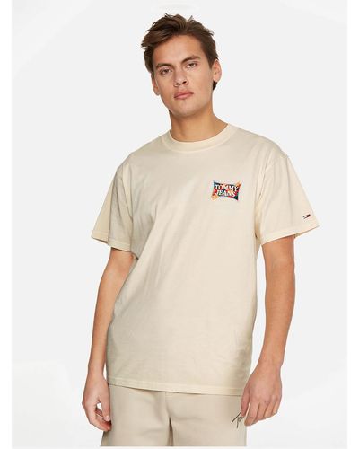 Tommy Hilfiger Logo-detailed Cotton T-shirt - Natural
