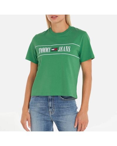 Tommy Hilfiger Archive Logo Cotton T-Shirt - Grün