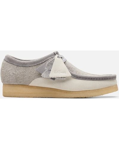 Clarks Wallabee Brushed Suede Shoes - White