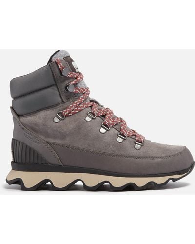 Sorel Kinetic Conquest Suede And Leather Hiking-style Boots - Gray