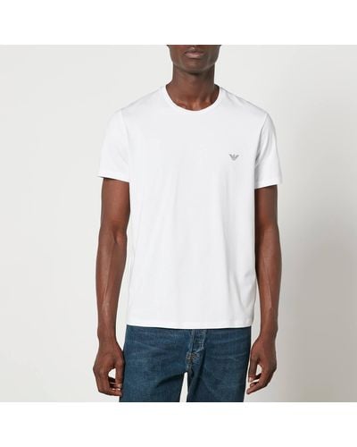 Emporio Armani Two-pack Stretch-cotton Jersey T-shirts - White
