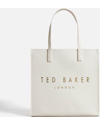 Ted Baker Crinkon Faux Leather Large Tote Bag - White