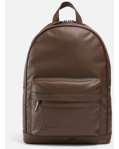 Ted Baker Kaileb Pebble-grain Leather Backpack - Brown
