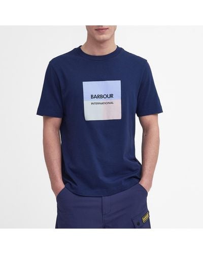Barbour Triptych Graphic Cotton-jersey T-shirt - Blue