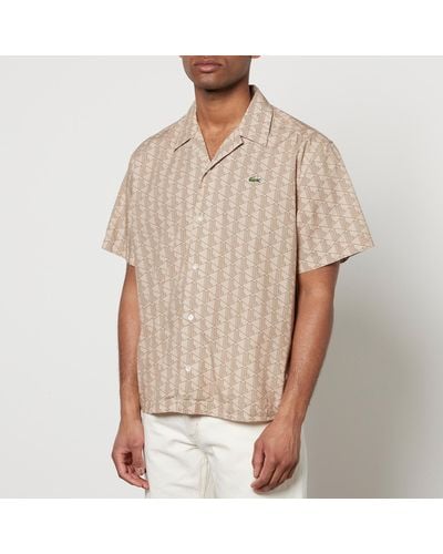 Lacoste Monogram Cotton-blend Shirt - Natural