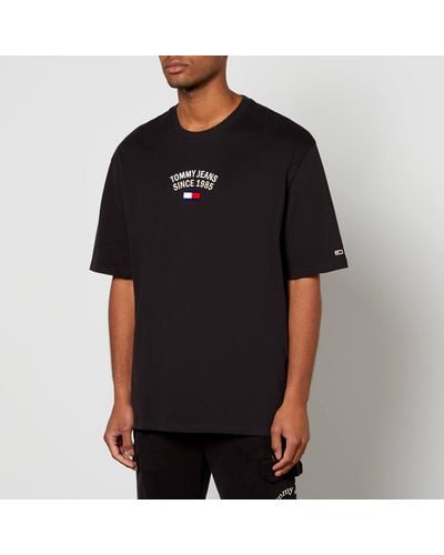 Tommy Hilfiger Tommy Jeans Timeless Flocked Flag T-shirt - Black