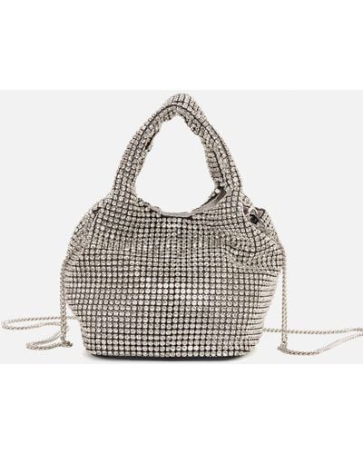 DKNY Gwen Crystal-embellished Faux Leather Bag - Grey