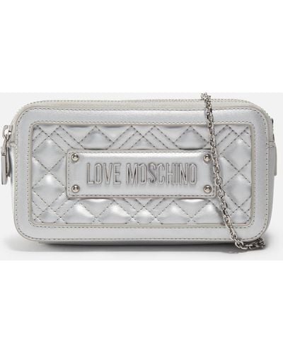 Love Moschino Faux Leather Cross Body Bag - Grau